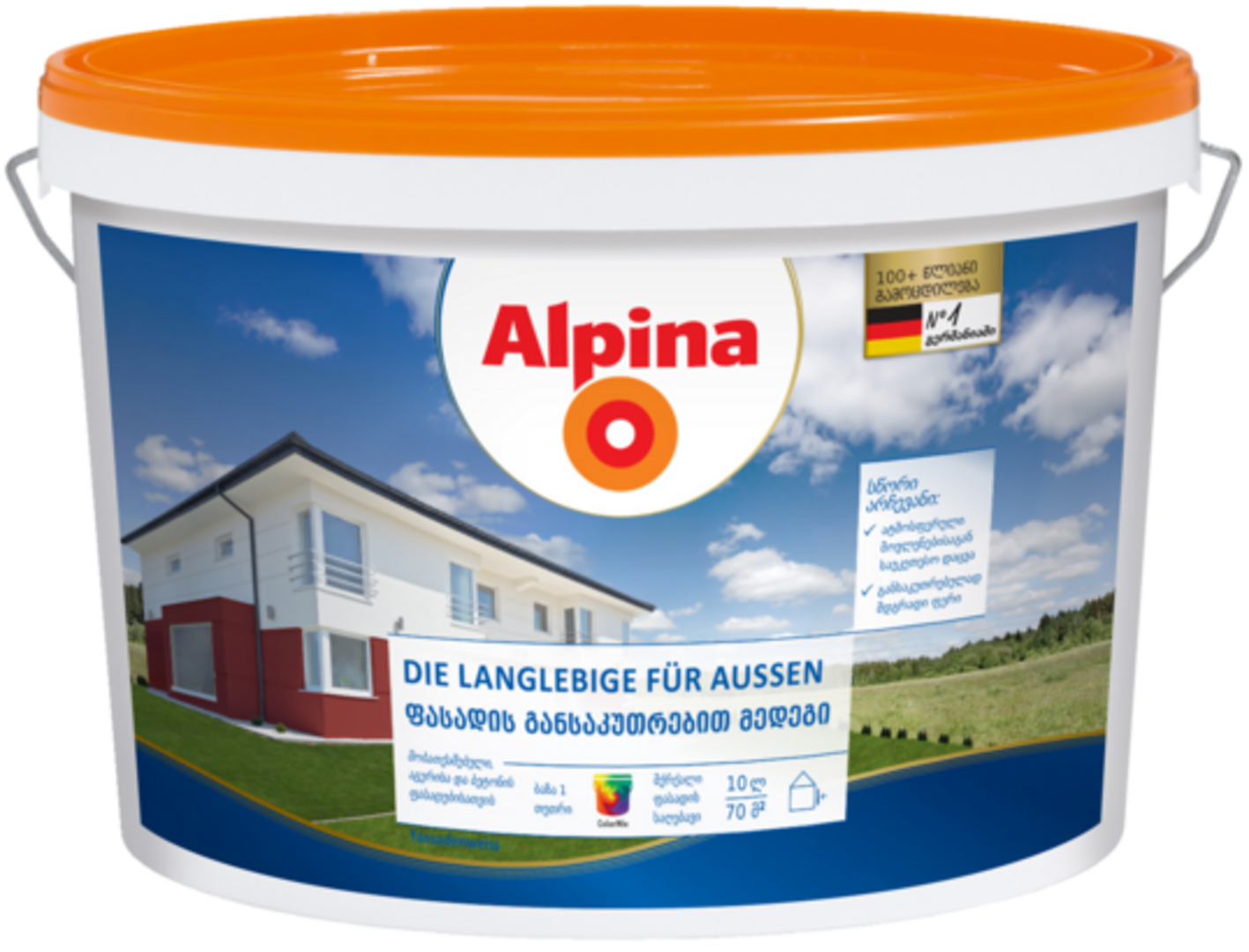 Die Langlebige für Aussen ფასადის განსაკუთრებით მედეგი.ბ1 15 LT — ექსტერიერის საღებავი
